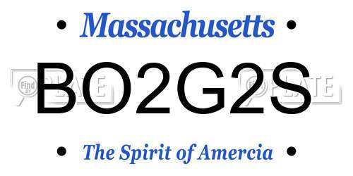 BO2G2S Massachusetts License Plate