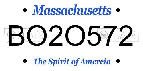 BO2O572 Massachusetts License Plate