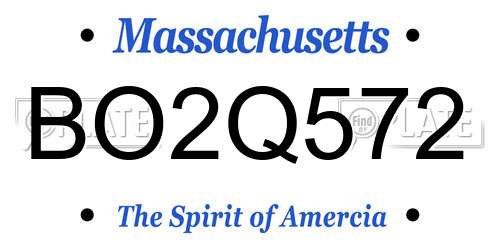 BO2Q572 Massachusetts License Plate