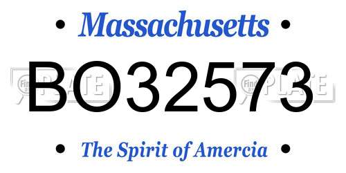 BO32573 Massachusetts License Plate