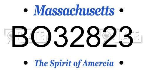 BO32823 Massachusetts License Plate