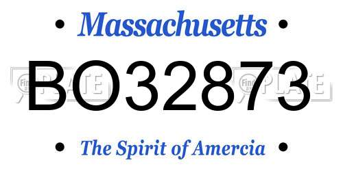 BO32873 Massachusetts License Plate