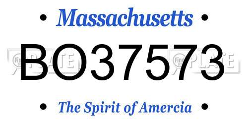 BO37573 Massachusetts License Plate