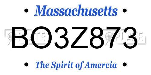 BO3Z873 Massachusetts License Plate