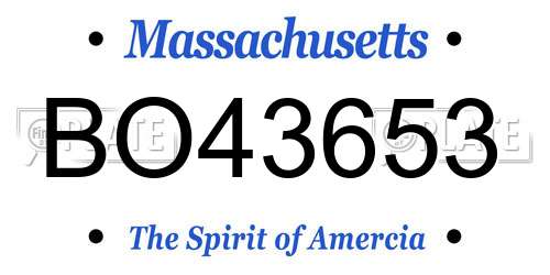 BO43653 Massachusetts License Plate