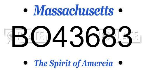 BO43683 Massachusetts License Plate