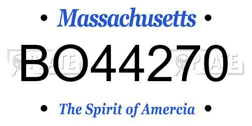 BO44270 Massachusetts License Plate