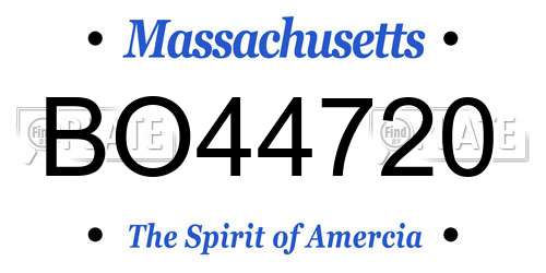 BO44720 Massachusetts License Plate