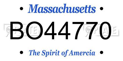 BO44770 Massachusetts License Plate