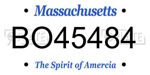 BO45484 Massachusetts License Plate