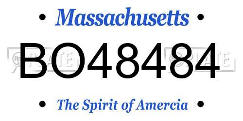 BO48484 Massachusetts License Plate