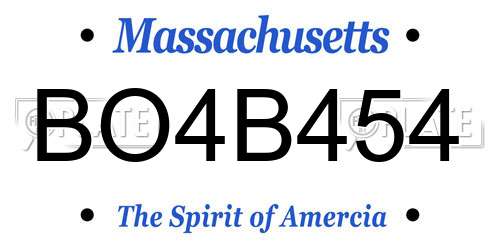 BO4B454 Massachusetts License Plate