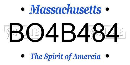 BO4B484 Massachusetts License Plate