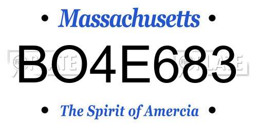 BO4E683 Massachusetts License Plate