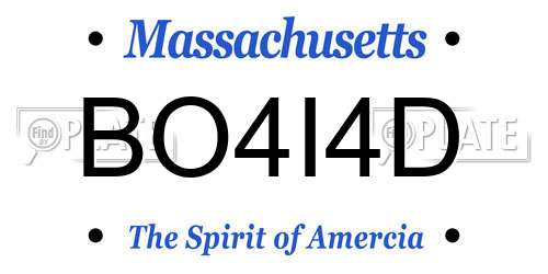 BO4I4D Massachusetts License Plate