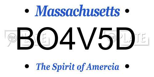BO4V5D Massachusetts License Plate