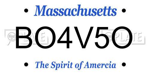 BO4V5O Massachusetts License Plate