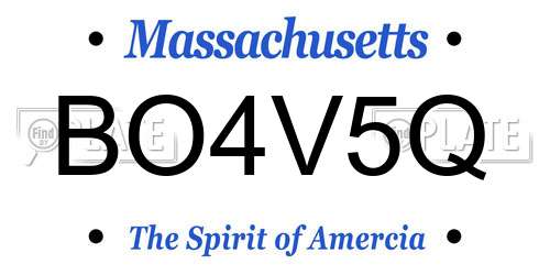 BO4V5Q Massachusetts License Plate