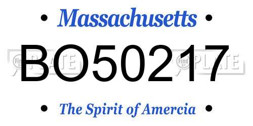 BO50217 Massachusetts License Plate