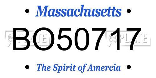 BO50717 Massachusetts License Plate