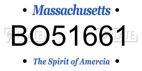 BO51661 Massachusetts License Plate