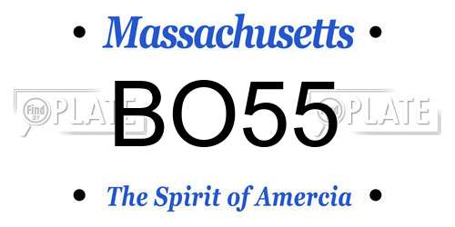 BO55 Massachusetts License Plate