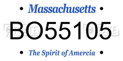BO55105 Massachusetts License Plate