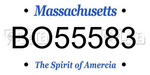 BO55583 Massachusetts License Plate