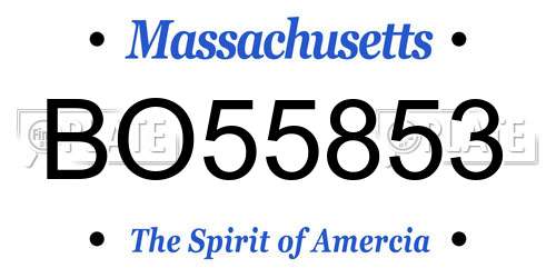 BO55853 Massachusetts License Plate