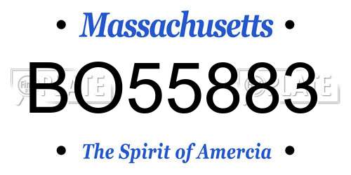 BO55883 Massachusetts License Plate