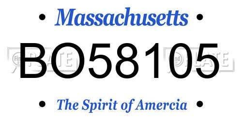 BO58105 Massachusetts License Plate