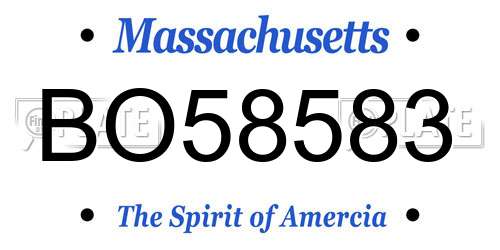 BO58583 Massachusetts License Plate