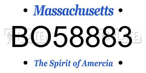 BO58883 Massachusetts License Plate