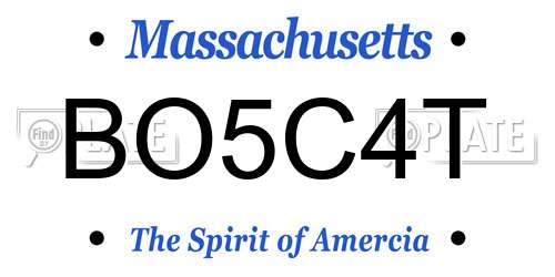 BO5C4T Massachusetts License Plate