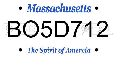 BO5D712 Massachusetts License Plate