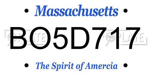 BO5D717 Massachusetts License Plate
