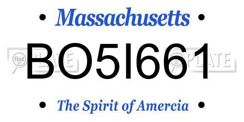 BO5I661 Massachusetts License Plate