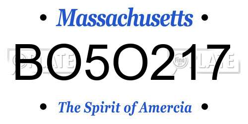 BO5O217 Massachusetts License Plate