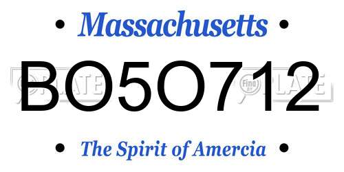 BO5O712 Massachusetts License Plate