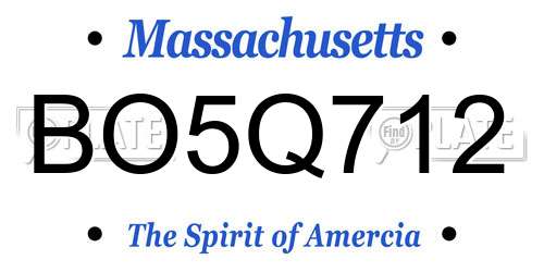 BO5Q712 Massachusetts License Plate