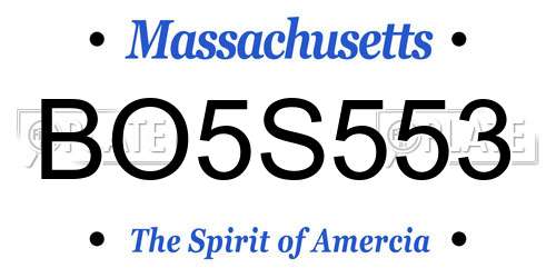 BO5S553 Massachusetts License Plate