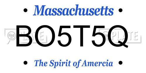 BO5T5Q Massachusetts License Plate
