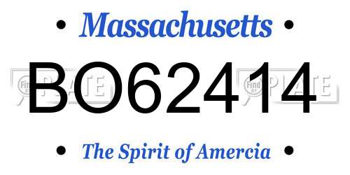 BO62414 Massachusetts License Plate
