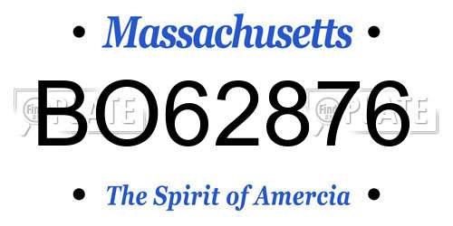 BO62876 Massachusetts License Plate