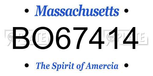 BO67414 Massachusetts License Plate