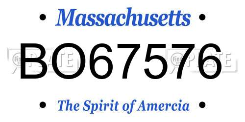BO67576 Massachusetts License Plate
