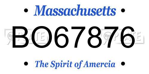 BO67876 Massachusetts License Plate