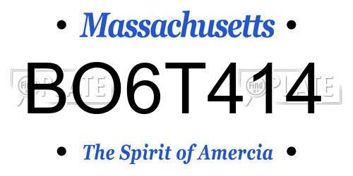 BO6T414 Massachusetts License Plate