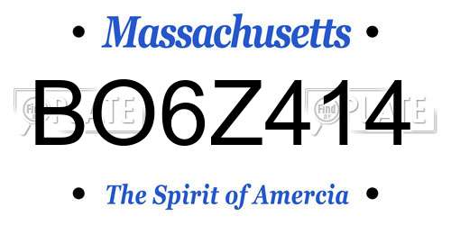 BO6Z414 Massachusetts License Plate