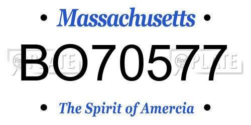BO70577 Massachusetts License Plate